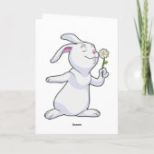 ダリアの花を持つウサギ カード (裏面)