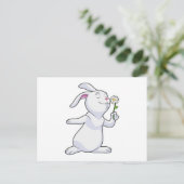 ダリアの花を持つウサギ ポストカード (スタンド正面)