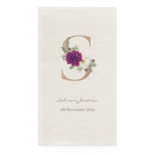 ダリアの花束 ローズゴールドのイニシャルS