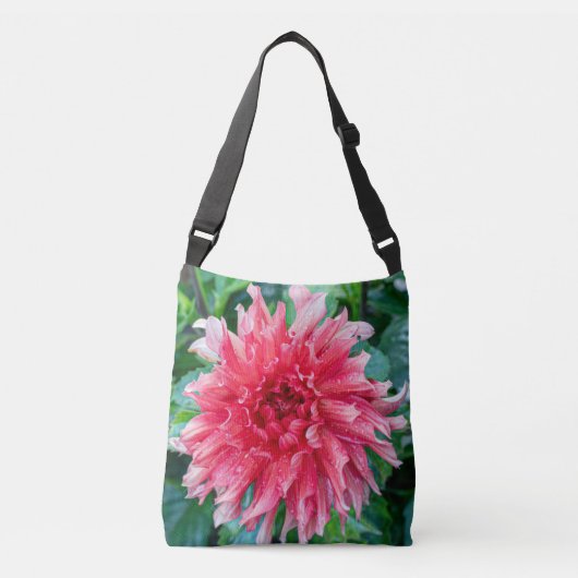 ダリアの花開く ソフトボタニカル クロスボディバッグ (正面)