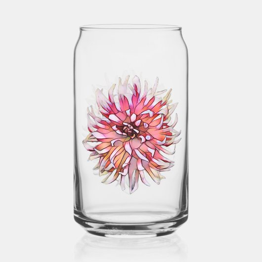 ダリアの花 ガラス缶 (正面)