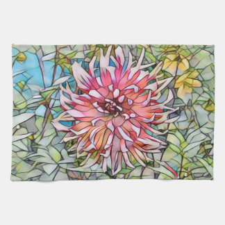 ダリアの花 キッチンタオル