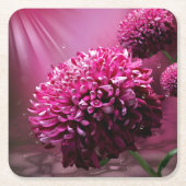 ダリアの花 スクエアペーパーコースター (正面)