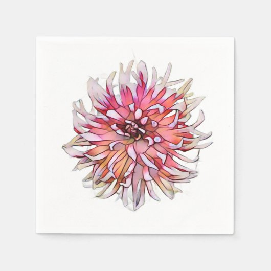 ダリアの花 スタンダードカクテルナプキン (正面)