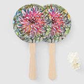 ダリアの花 ハンドファン (正面&裏面)