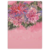 ダリアの花　ピンクの水彩画 クリップボード (裏面)