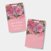 ダリアの花 ピンクの水彩画 バッジ (正面&裏面)