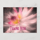 ダリアの花 ブラック&ホワイトの感謝カード ポストカード (正面)