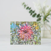 ダリアの花 ポストカード (スタンド正面)