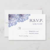 ダリアの花 ライラック 白 花の結婚式 RSVP 招待状 (正面)
