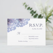 ダリアの花 ライラック 白 花の結婚式 RSVP 招待状 (スタンド正面)
