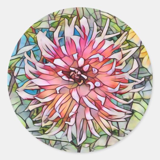 ダリアの花 ラウンドシール (正面)