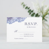 ダリアの花 白 ライラック エレガント ウェディング RSVP 招待状 (スタンド正面)