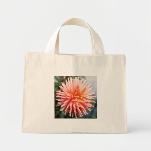 ダリアの華麗な花 ミニトートバッグ (正面)