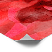 ダリアはっきりしたウォーターカラークリムゾン ポスター (角)