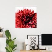 ダリアはっきりしたウォーターカラークリムゾン ポスター (ホームオフィス)