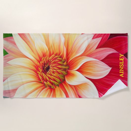 ダリアアフタヌーン ビーチタオル (正面)