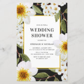 ダリアアンドスピレアボタニカルウェディングシャワー招待状 (正面)