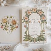 ダリアエレガントアールヌーボー結婚ズ 招待状