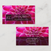 ダリアエレガント咲き灰色の長方形モノグラム 名刺 (正面/裏面)