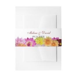 ダリアエレガント花模様結婚ズ 招待状ベリーバンド