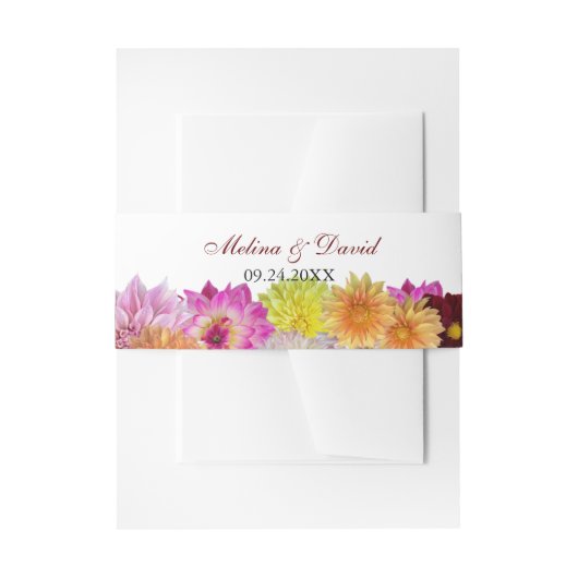 ダリアエレガント花模様結婚ズ 招待状ベリーバンド (正面例)