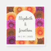 ダリアオータム結婚フローラ スタンダードランチョンナプキン (正面)