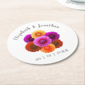 ダリアオータム結婚フローラ ラウンドペーパーコースター (アングル)