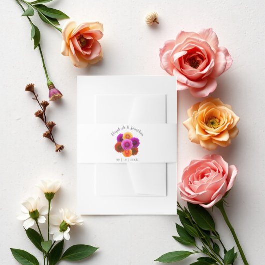 ダリアオータム結婚フローラ 招待状ベリーバンド