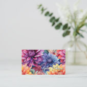 ダリアカラフルフラワーズ名刺 割引カード (スタンド正面)