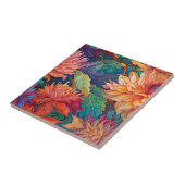 ダリアカラフルフローラタペストリー タイル (側面)