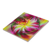 ダリアカラフルフローラ抽象芸術アート タイル (側面)