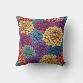 ダリアカラフル花柄 クッション (裏面)