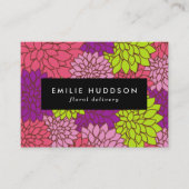 ダリアカラフル花、花屋、花屋 名刺 (正面)