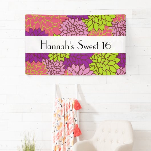 ダリアカラフル花、花、甘い16 横断幕 (インサイチュ)