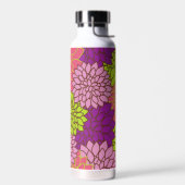 ダリアカラフル花、花、花柄 ウォーターボトル (左面)