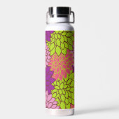 ダリアカラフル花、花、花柄 ウォーターボトル (背面)