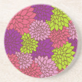 ダリアカラフル花、花、花柄 コースター (正面)