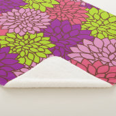 ダリアカラフル花、花、花柄 シェルパブランケット (3/4)