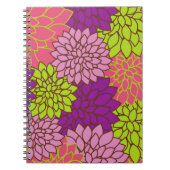 ダリアカラフル花、花、花柄 ノートブック (正面)