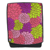 ダリアカラフル花、花、花柄 バックパック (正面)