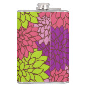 ダリアカラフル花、花、花柄 フラスク (裏面)