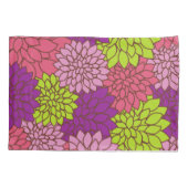 ダリアカラフル花、花、花柄 枕カバー (裏面)