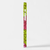 ダリアカラフル花、花、花柄 iPhoneケース (左側面)