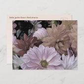 ダリアガーデンフラワーズフローラ抽象芸術はがき ポストカード (正面/裏面)