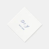 ダリアコバルトブルー結婚モダンズ スタンダードカクテルナプキン (角)