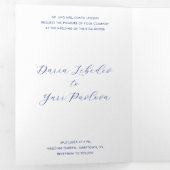 ダリアコバルトブルー結婚モダンズ 三つ折り招待状 (内部最初)