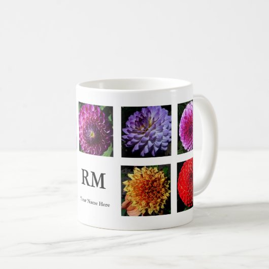 ダリアコラージュ#1マグ コーヒーマグカップ (正面右)