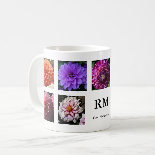 ダリアコラージュ#1マグ コーヒーマグカップ (正面左)