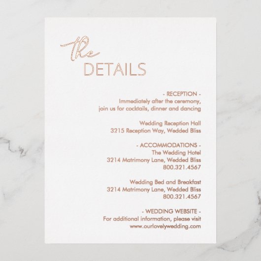 ダリアコンテンポラリーのエンク結婚ロージャカード 箔招待状ポストカード (正面)